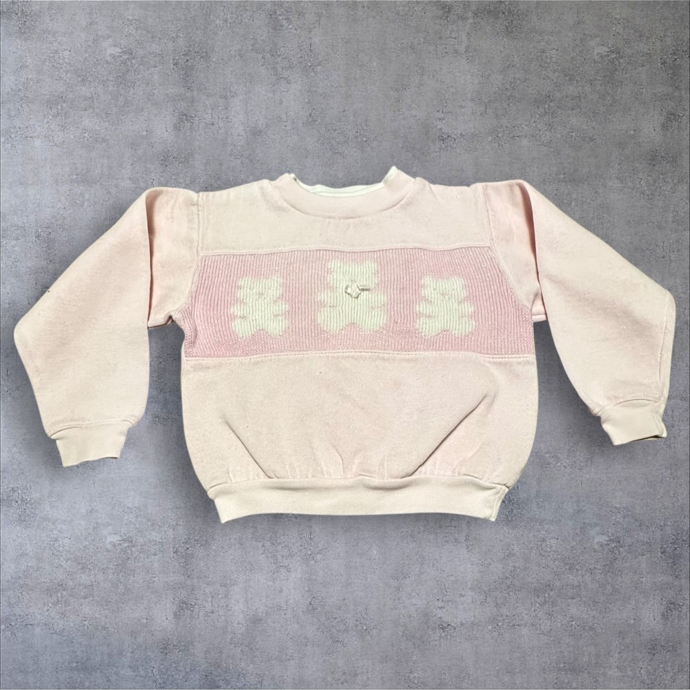 Vintage Toddler Pink Teddy Bear Sweatshirt Pullover Child 2T‎ 3T 4T